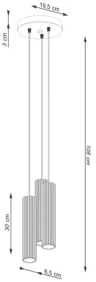 Lustră pe cablu Sollux SL.1557 KARBON 3xGU10/10W/230V auriu