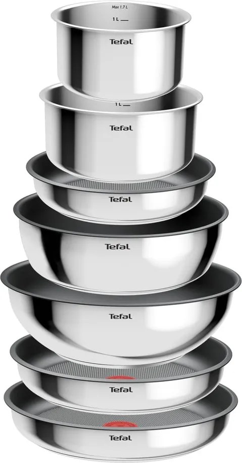 Set de vase pentru gătit 15 buc. din aluminiu INGENIO Cook Eat L881SF04 – Tefal