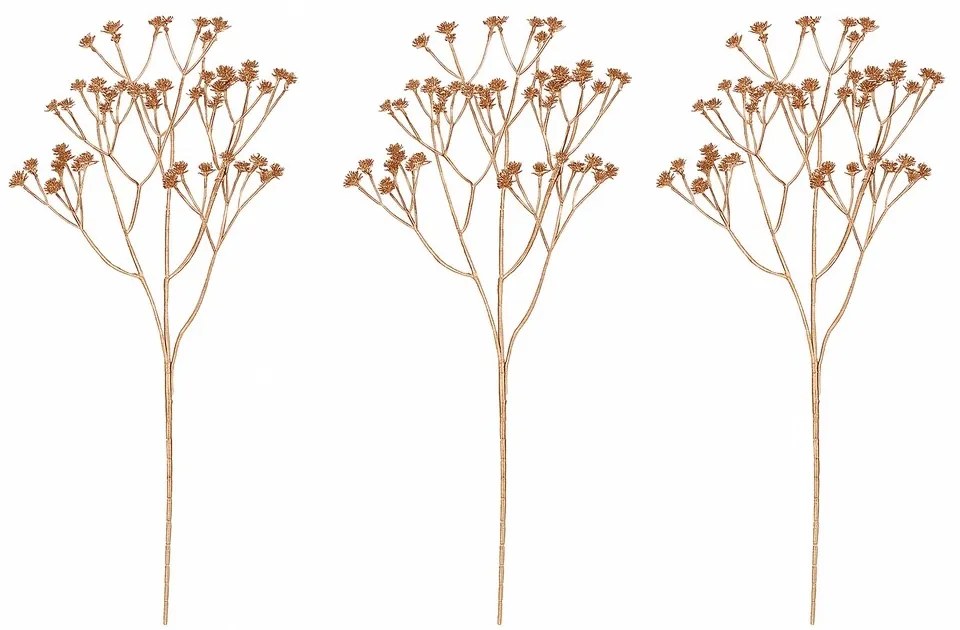 Set de ramuri de Gypsophila cu flori, 3 bucăți,auriu, 63 cm