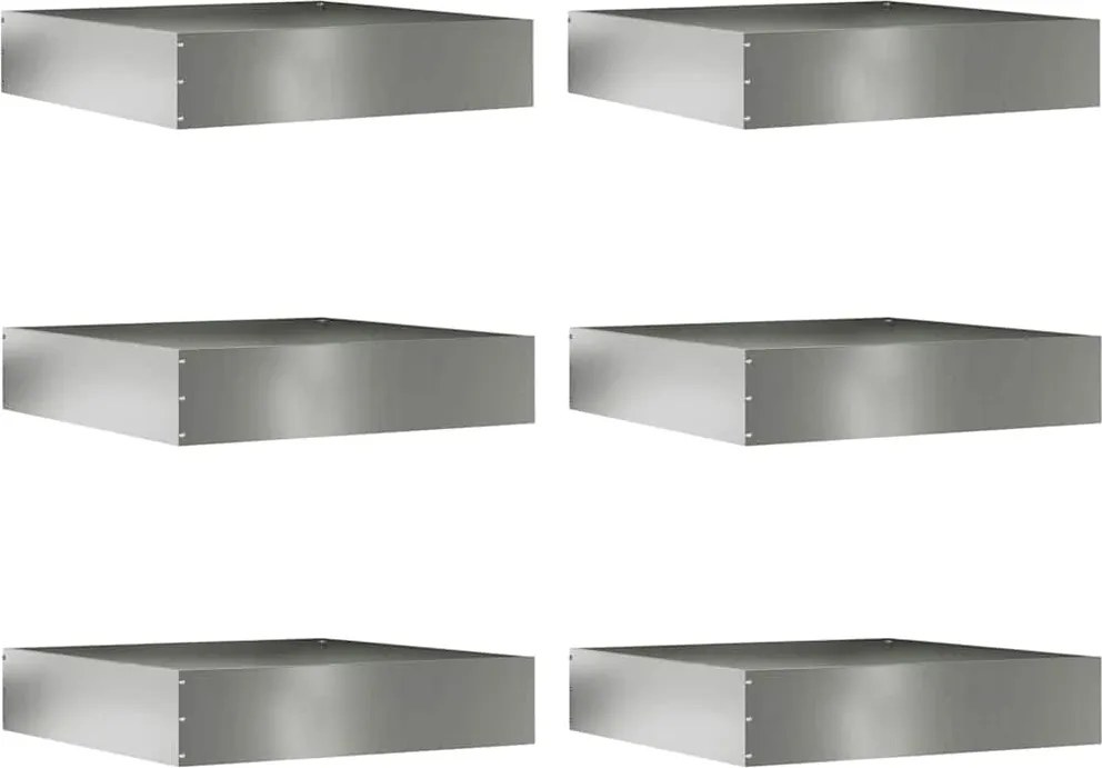 vidaXL Margine pentru gazon 6 pcs Argintiu 60 x 60 x 13 cm