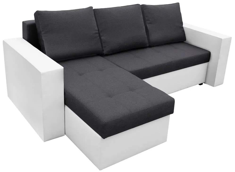 Coltar extensibil Toledo, 226x145x79 cm, 2 lazi depozitare, Reversibil, Alb/Antracit