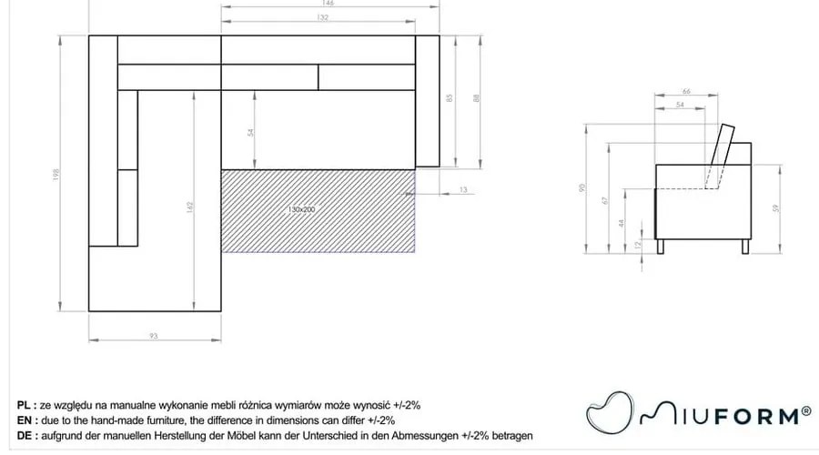Colțar extensibil din catifea cu șezlong pe partea stângă Miuform Stylish Stan L, turcoaz