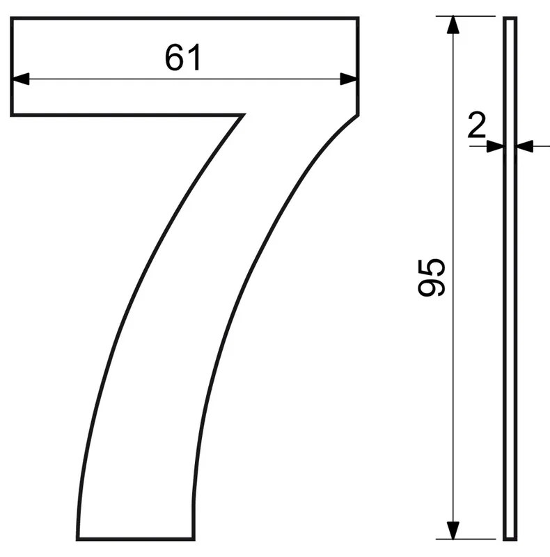 Numărul casei 7", RN.95L, negru"