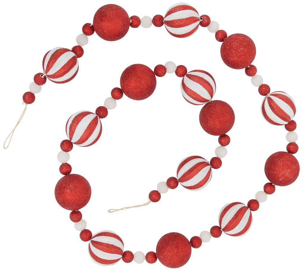 Ghirlandă de Crăciun cu globuri, 180 cm