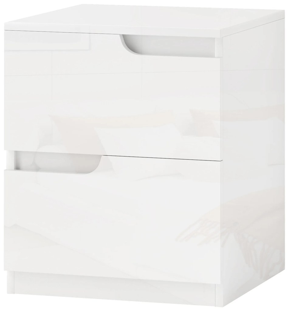 HOMCOM Nattduksbord, masă de sufragerie cu sertare, plac de pal, elegant, Alb | Aosom Romania