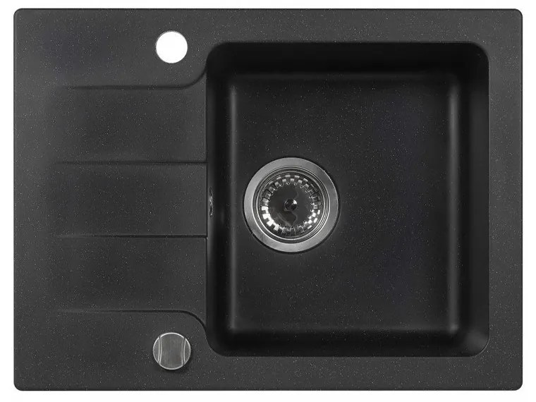 Chiuvetă din granit Coast 25 cu o cuvă, tip picurare, neagră