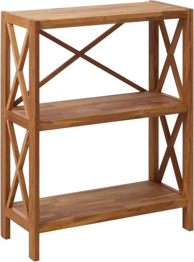 Etajeră în culoare naturală din lemn de stejar 70x87 cm X-Shelf – Unique Furniture