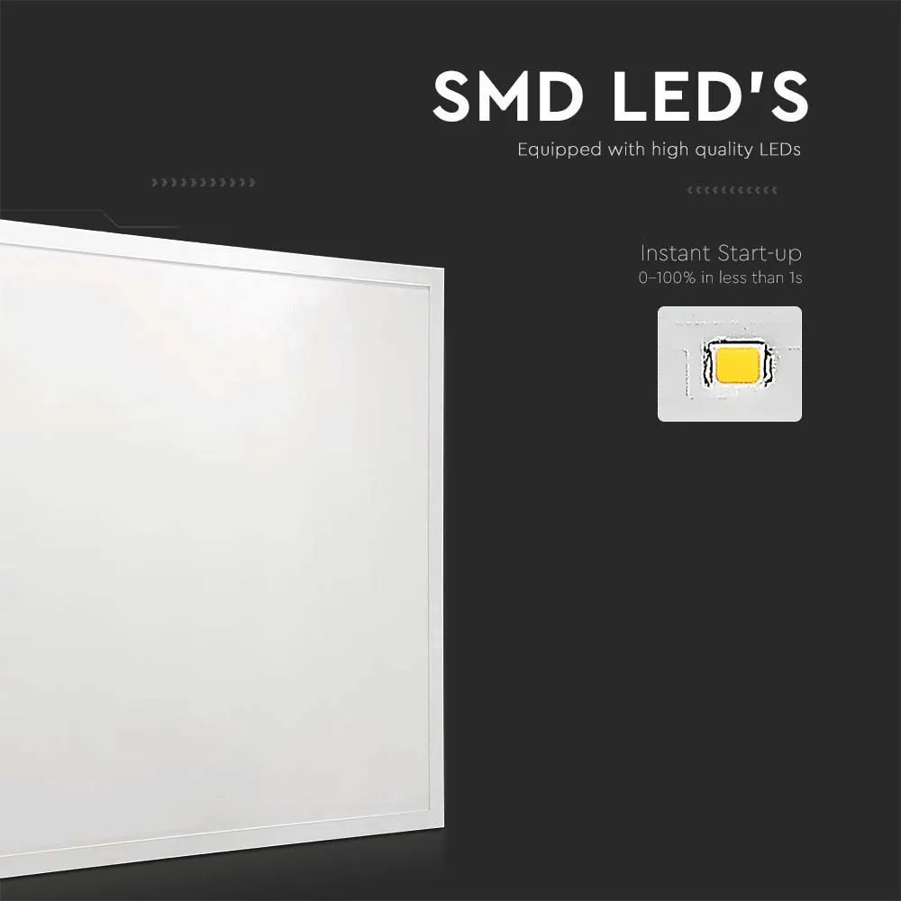 Panou LED incastrat 10219-VT, 36W, 595x595mm, 4320lm, lumina rece, alb, IP20, V-TAC