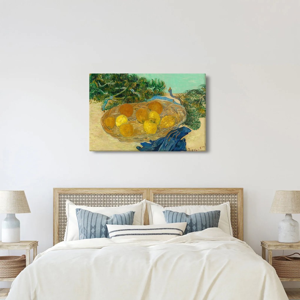 Tablou - Vincent van Gogh, Still Life of  Oranges and Lemons with  Blue Gloves, reproducere (90x60 cm)