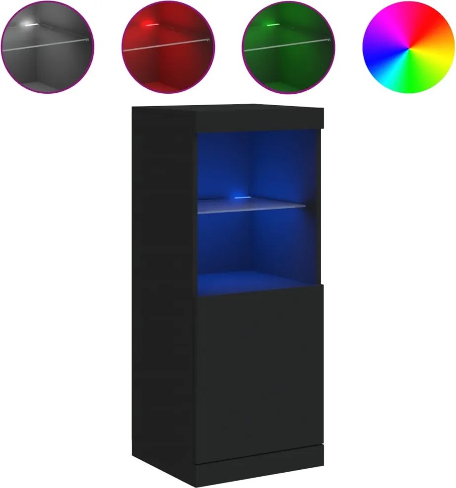 vidaXL Servantă cu lumini LED, negru, 41x37x100 cm