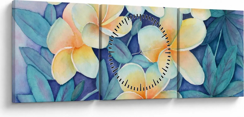 Tablou - Tufe tropicale (cu ceas) (90x30 cm)