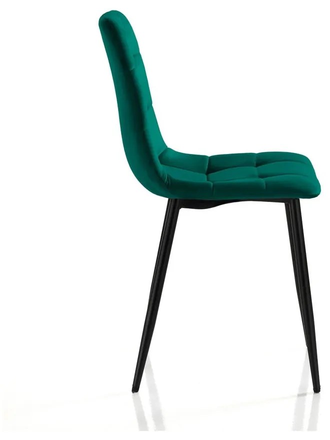 Scaune de dining verde 2 buc. din catifea Faffy – Tomasucci