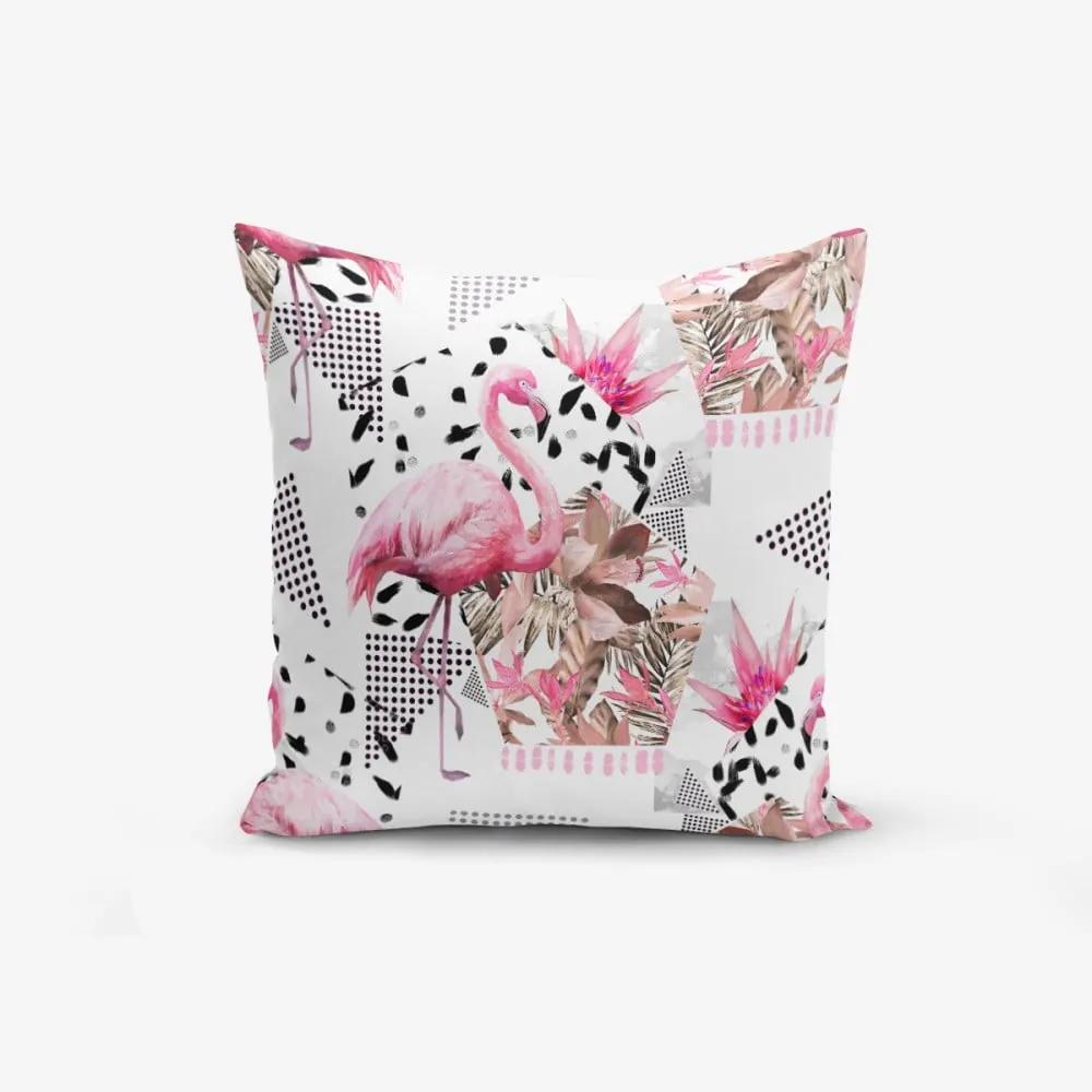 Față de pernă cu amestec din bumbac Minimalist Cushion Covers Bat Petegi Flamingo, 45 x 45 cm