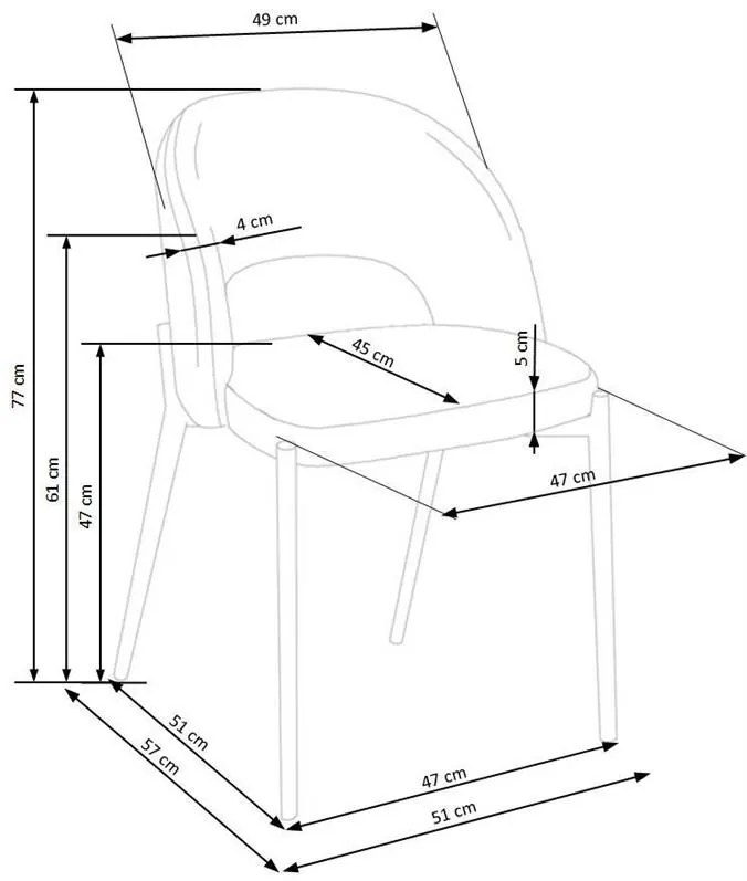 Scaun K373 material gri