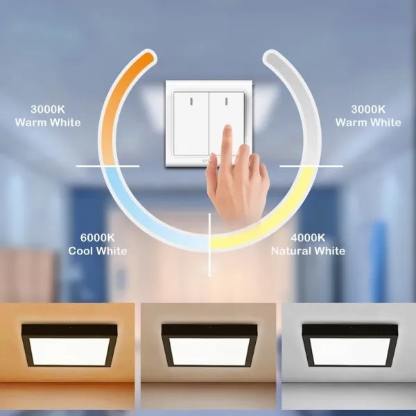 Plafonieră LED pentru baie Brilagi FRAME LED/24W/230V 3000/4000/6000K IP44 negru