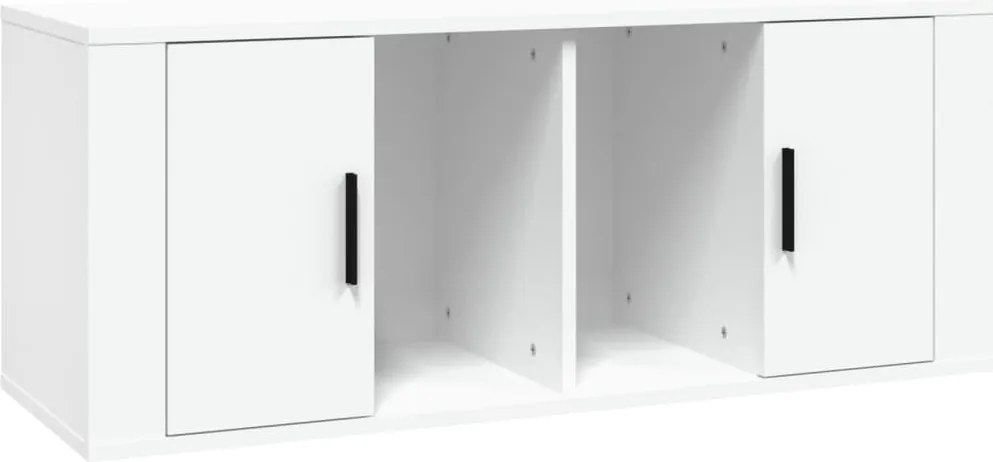 vidaXL Comodă TV, alb, 100x35x40 cm, lemn prelucrat