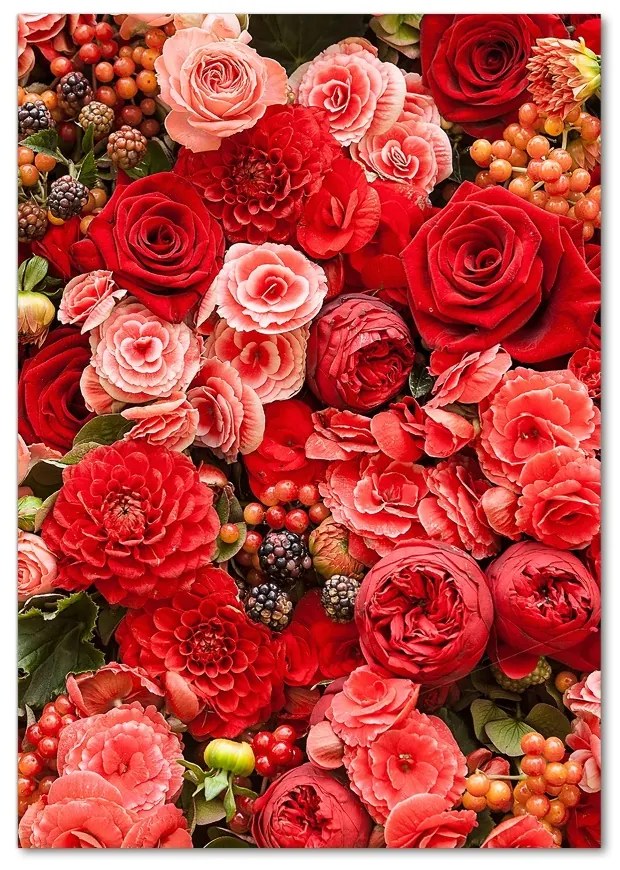 Tablou pe pe sticlă Buchet de flori