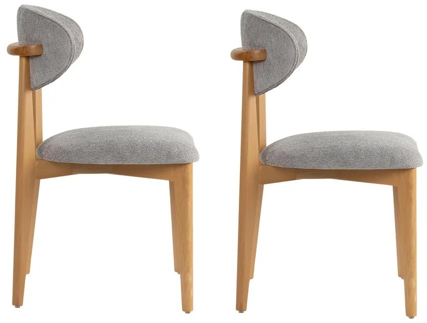 Set de scaune de sufragerie Lionte Grey și LightOak, 2 buc.
