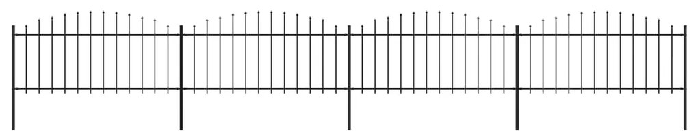 vidaXL Gard de grădină cu vârf tip suliță din oțel 714,5x75 cm, negru
