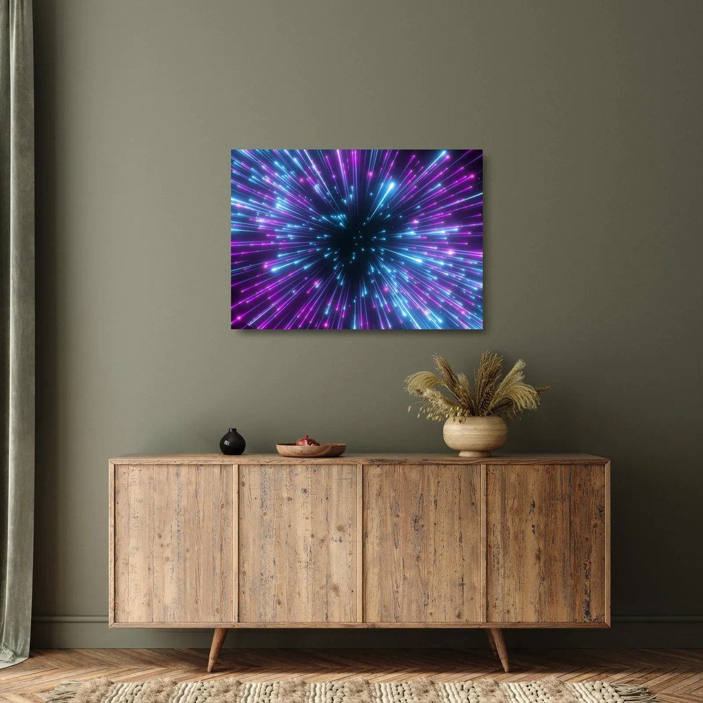Tablou pe sticlă - Spațiu neon (70x50 cm)