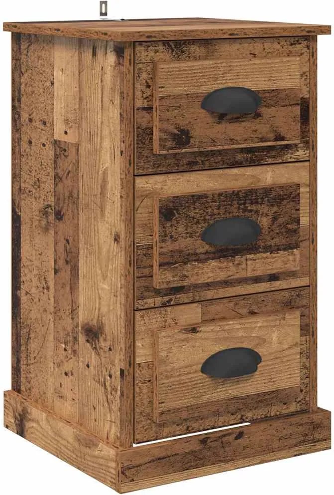 vidaXL Dulap de noapte Lemn Vechi 39 x 39 x 67,5 cm Lemn compozit