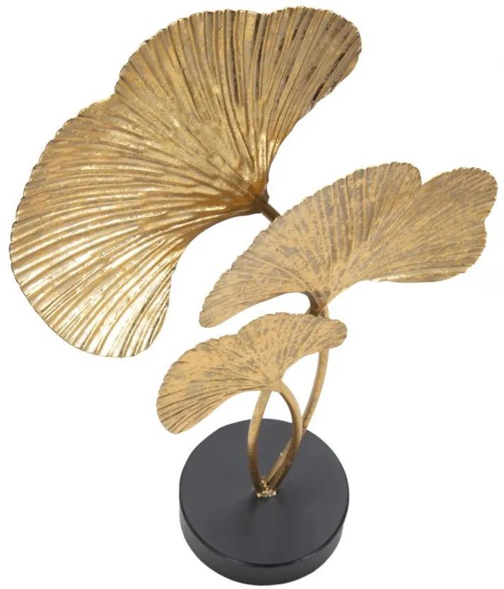 Decoratiune frunze aurii din metal, 24,5x10,5x40,5 cm, Leaf Mauro Ferretti