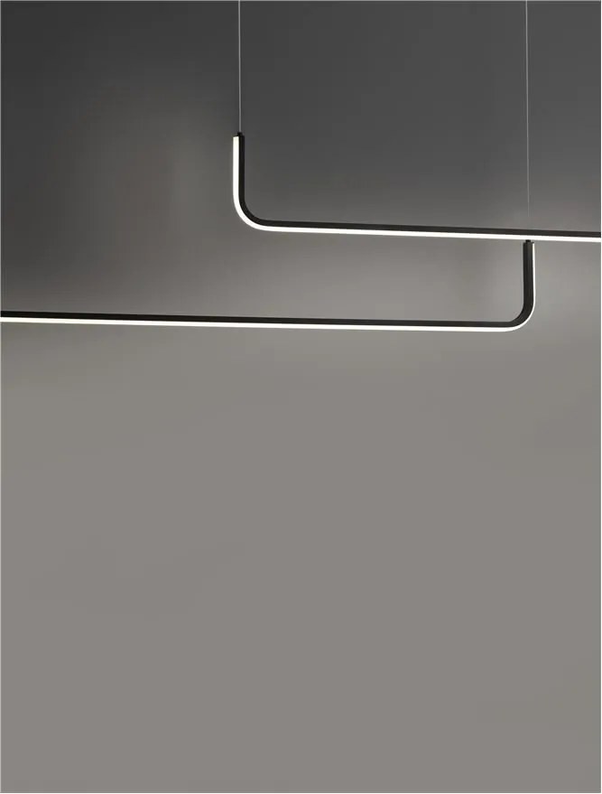 Lustra LED suspendata liniara Strita negru