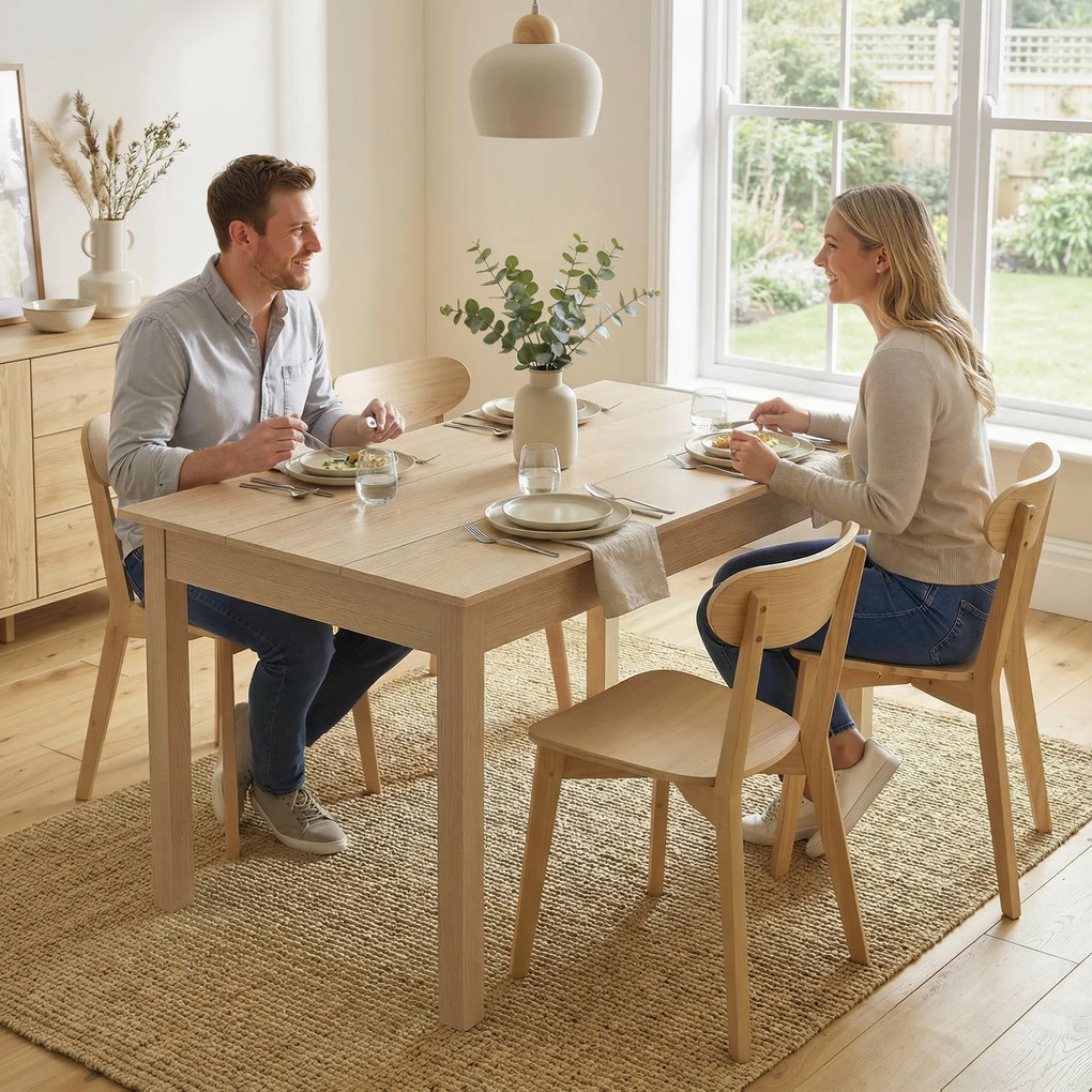 HOMCOM Masă de sufragerie design modern bicolor cu blat mare pentru 4-6 persoane în lemn dim. 119L x 70l x 75H cm | Aosom Romania