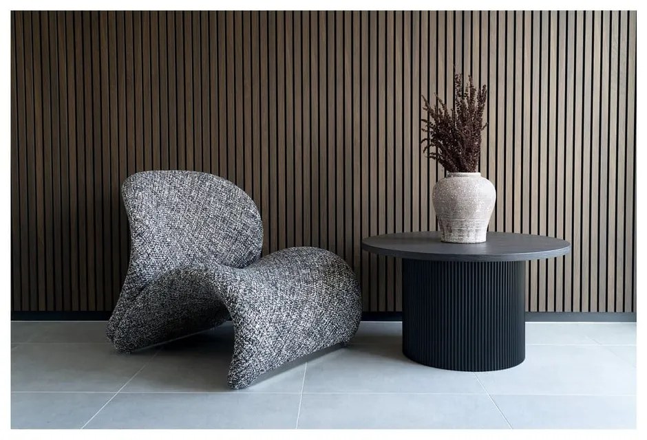 Măsuță de cafea maro închis rotundă cu aspect de lemn de plop ø 80 cm Boavista – House Nordic