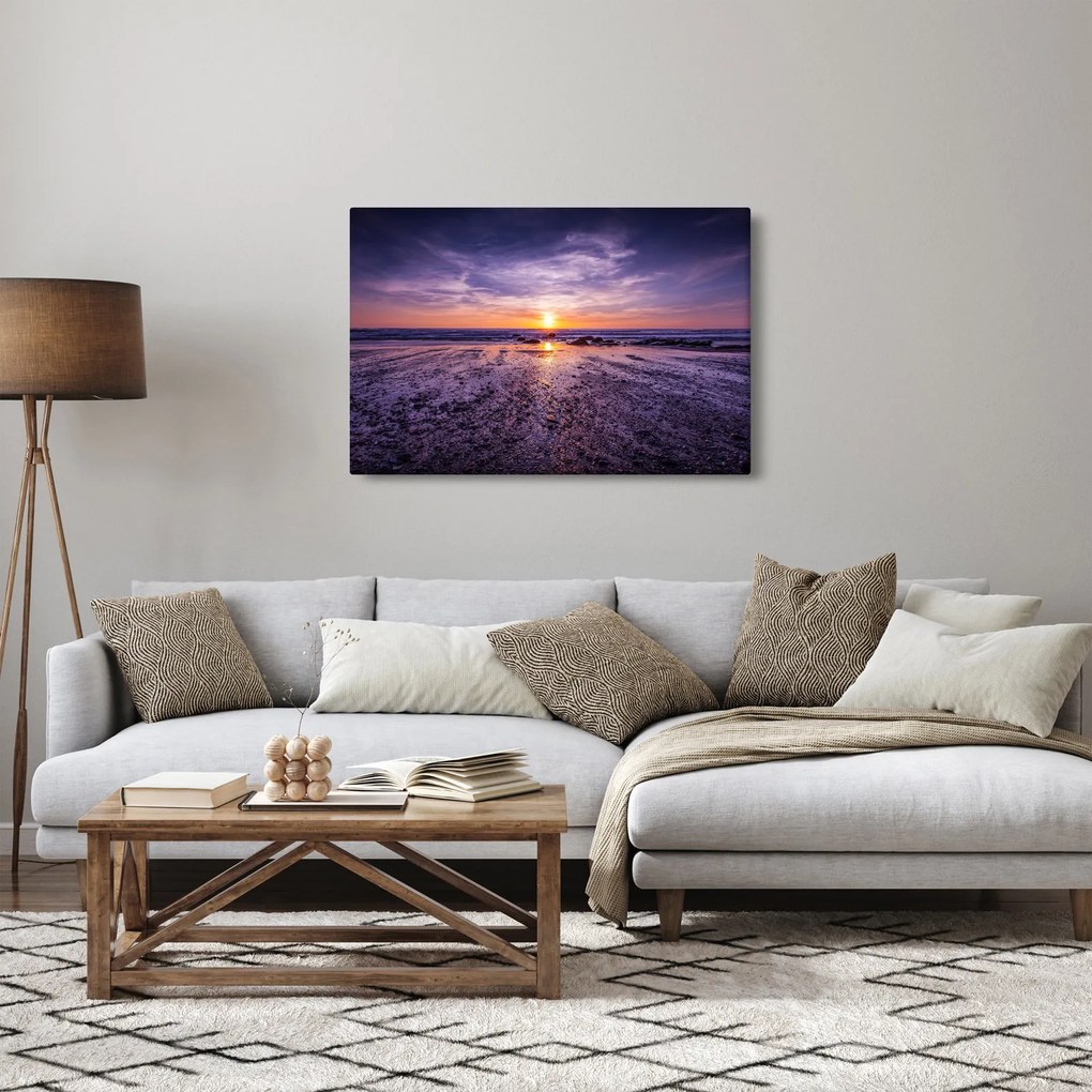 Tabloul cu plaja - apus de soare (90x60 cm)