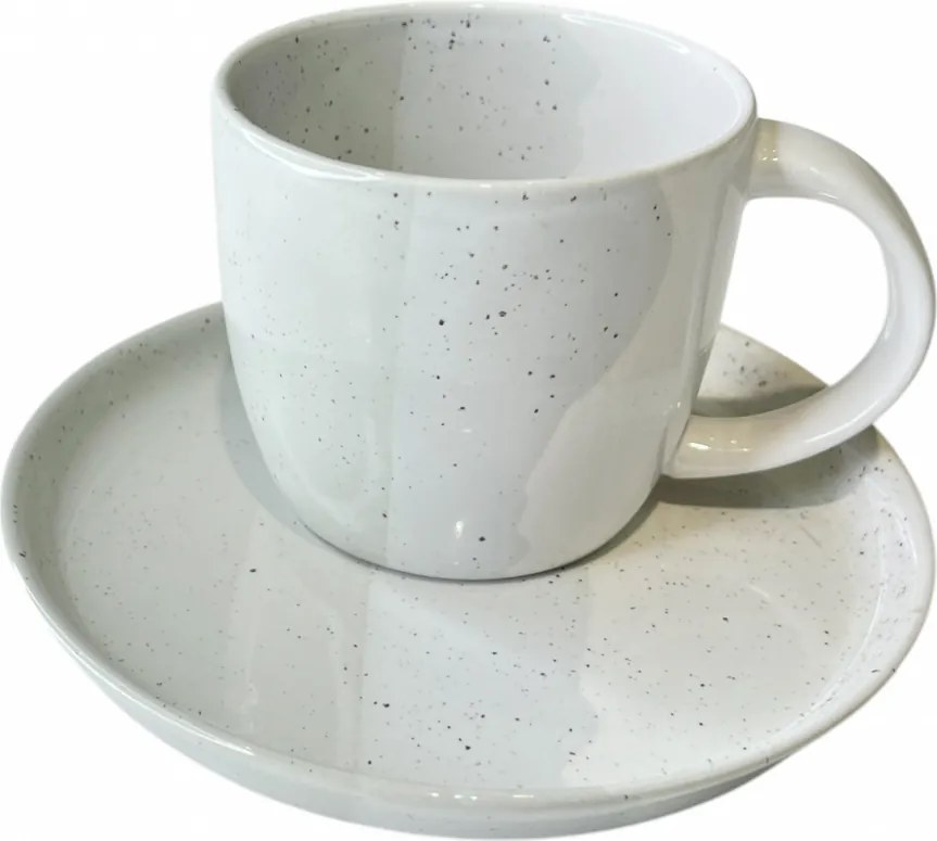 Set Cafea Cana si Farfurie Artizan Gri (1 cana 450ml, 1 farfurie 20cm)