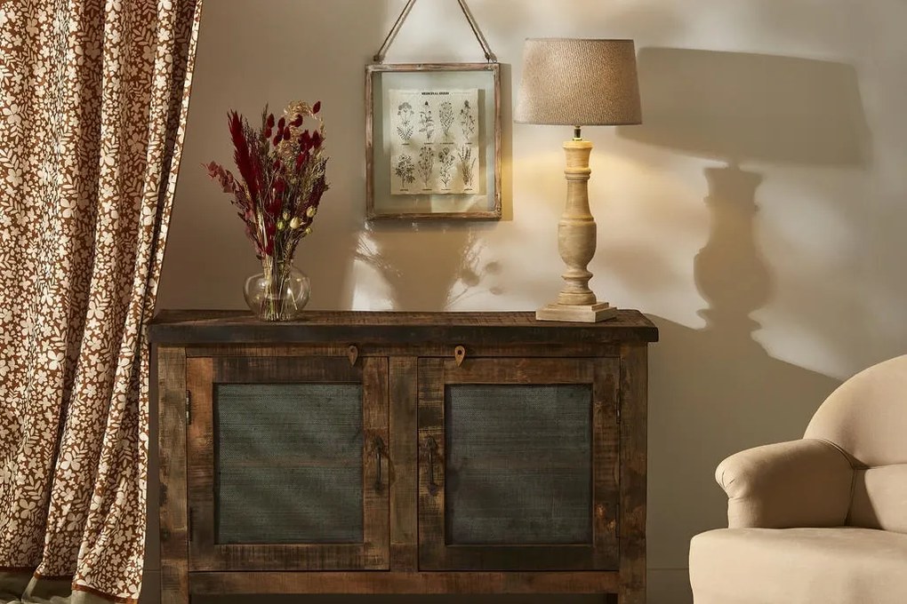 Bufet rustic din lemn de mango si acacia, "Campagne", 115 x 42 x H76cm