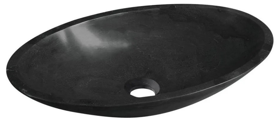 Sapho - Lavoar pentru blat BLOK 60x35 cm marquin/negru mat