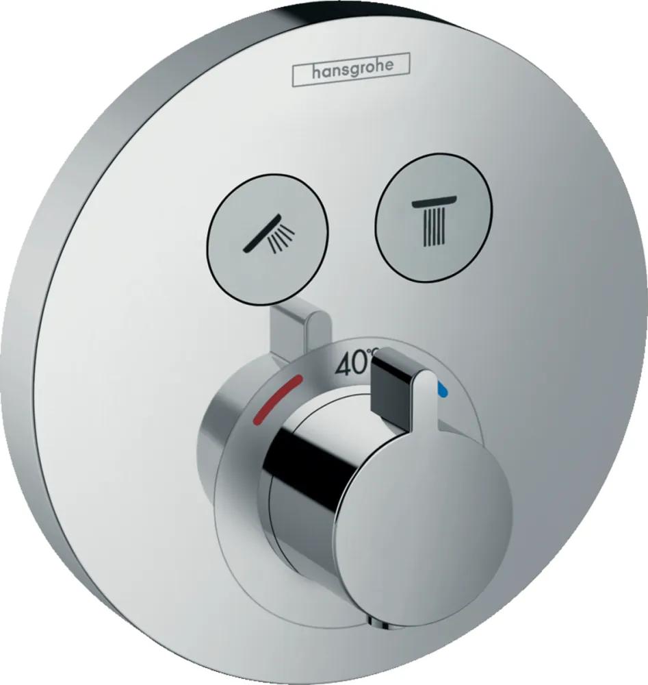 Baterie dus incastrata termostatata crom lucios Hansgrohe, ShowerSelect S Crom lucios