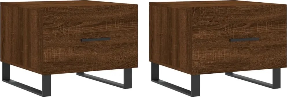 vidaXL Măsuțe de cafea, 2 buc. stejar maro, 50x50x40 cm, lemn compozit