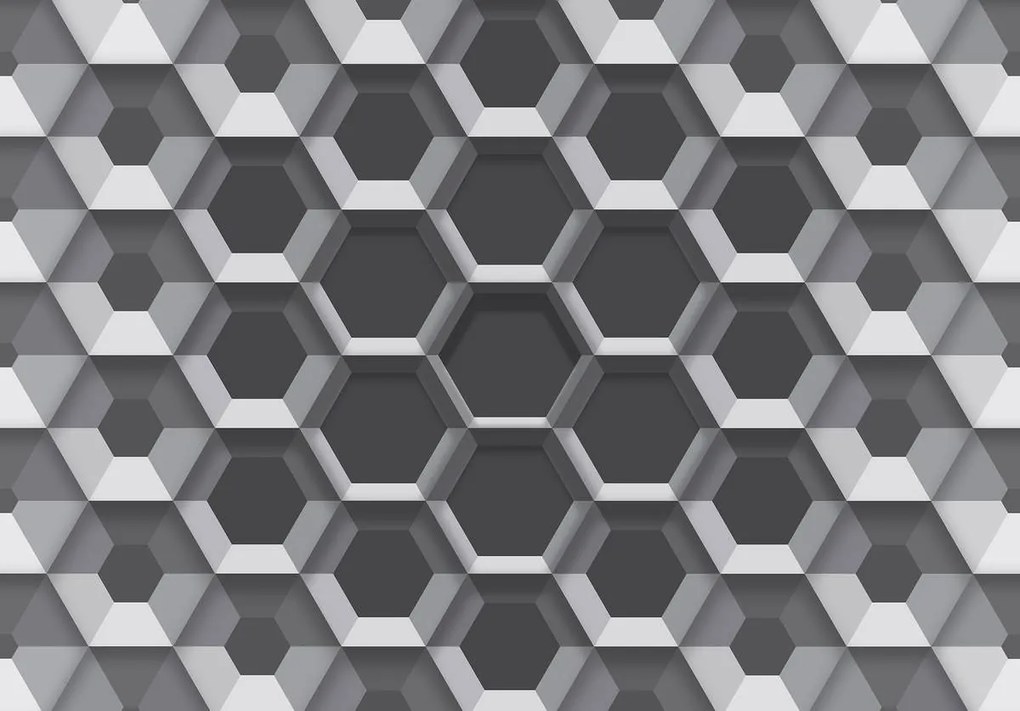 Fototapet - 3D hexagon (254x184 cm)