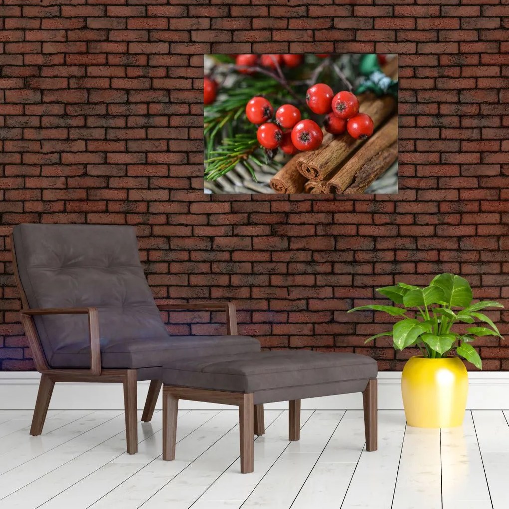 Tablou pe sticlă cu rowan și scorțișoară (70x50 cm)