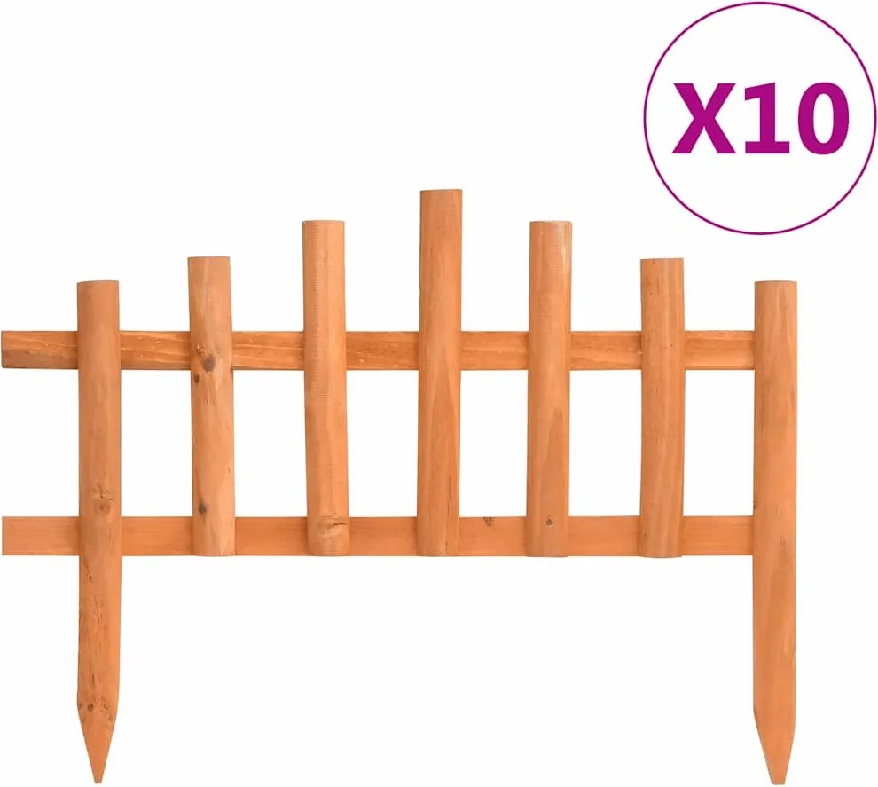 vidaXL Borduri de gazon, 10 buc., 4,4 m, lemn de brad