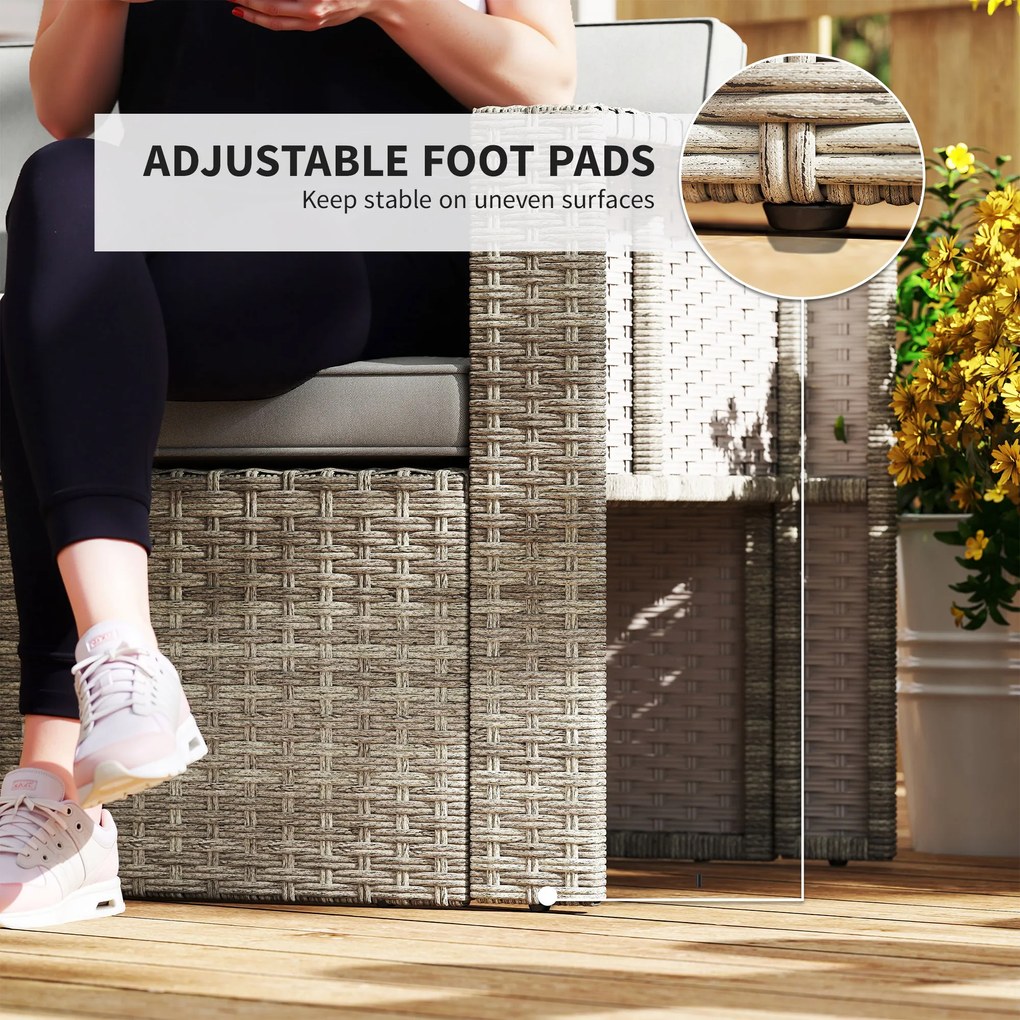 Outsunny Set de Grădină din Ratan 6 Locuri, Design Compact, Gri Închis | Aosom Romania