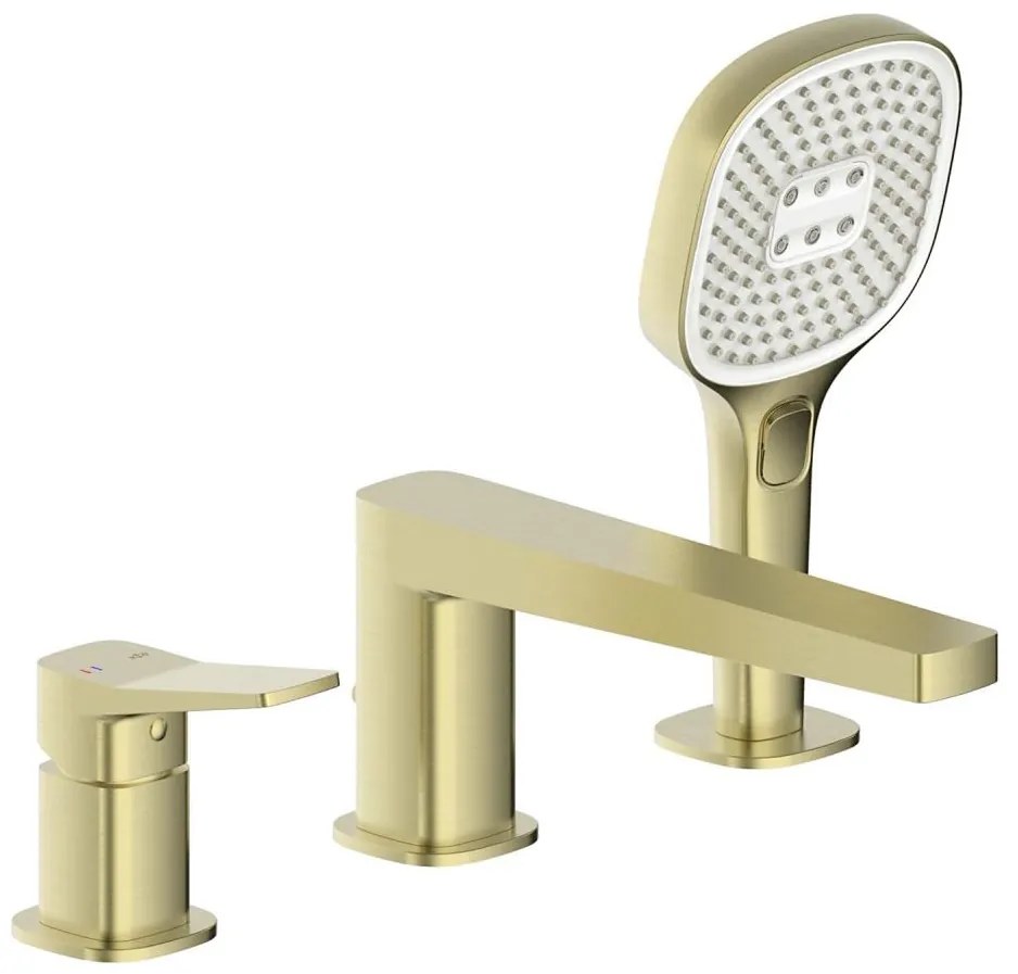 KFA Armatura 4525-210-31 - Baterie pentru cadă, 3 orificii MALAGA, auriu periat