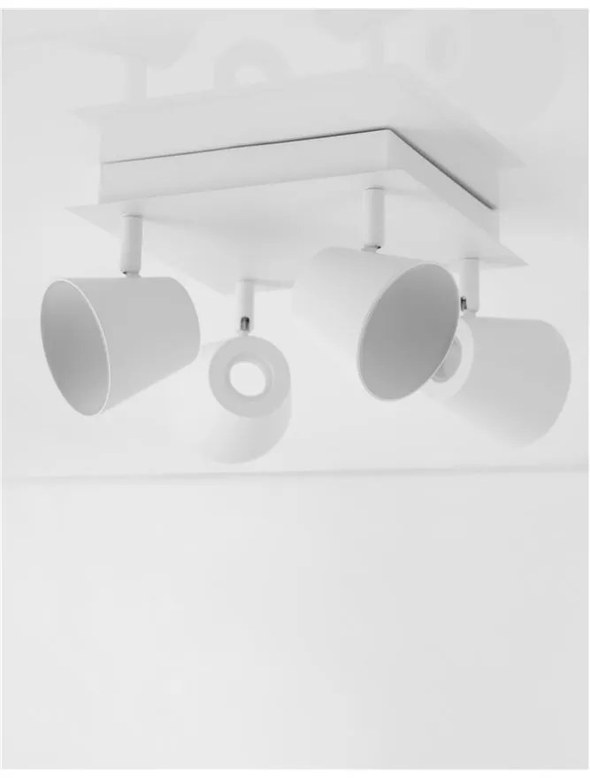 Plafoniera cu 4 spoturi LED directionabile BIAGIO alb NVL-9155363