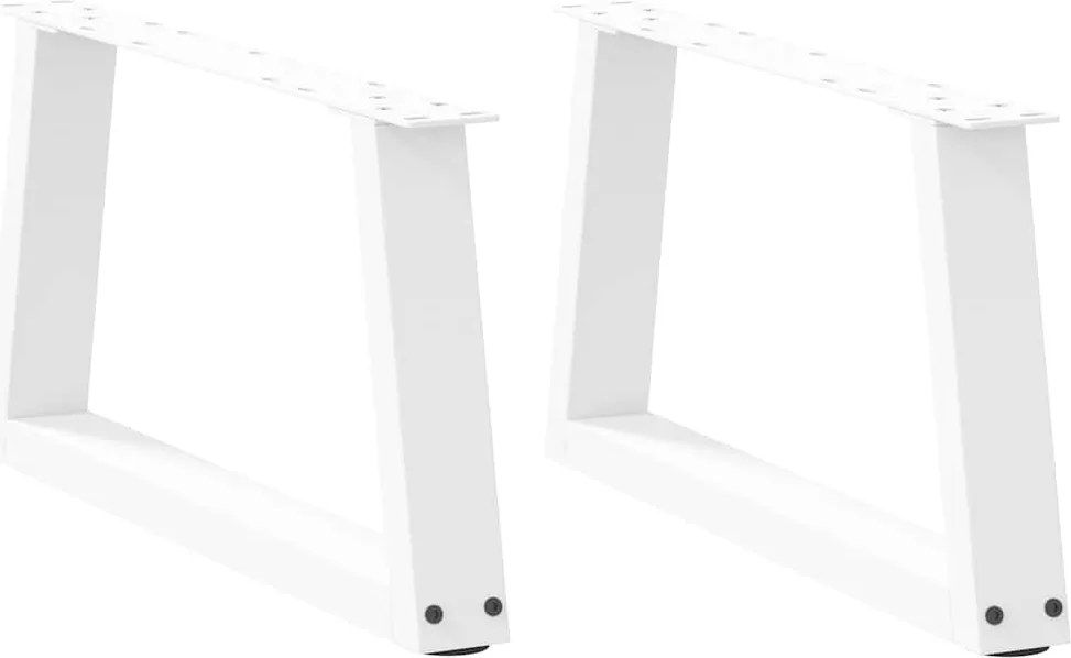 vidaXL Picioare pentru măsuță de cafea în formă de V, 2 buc., alb, 70x(30-31,3) cm, oțel