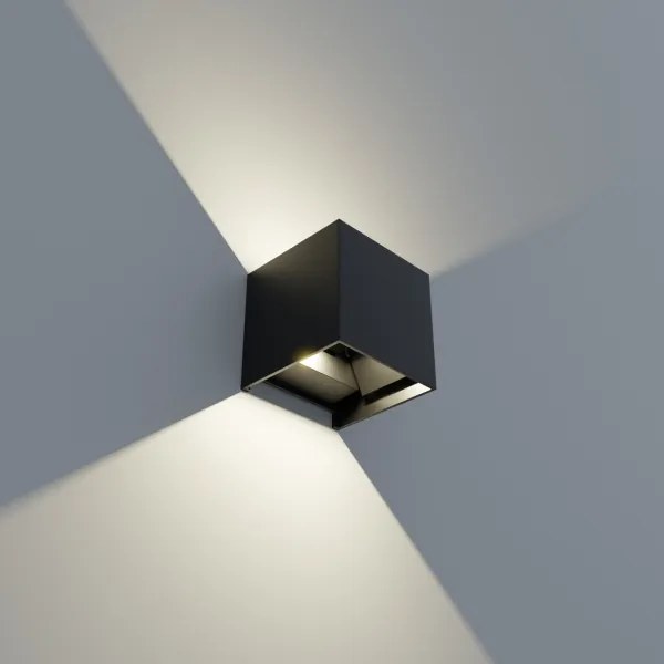 APLED - LED Aplică perete exterior CUBE 2xLED/3W/230V IP65