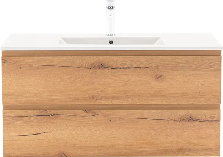 Vario Pull 100 dulap de bază cu chiuvetă stejar alb