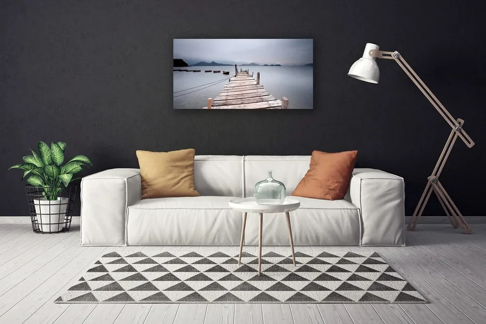 Tablou pe panza canvas Podul Sea Arhitectura Gray