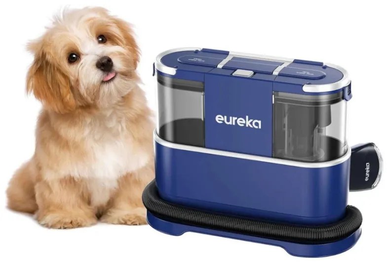 Aspirator pentru pete Eureka NEY100, 400W, 12.5 kPa, Curatare uscata si umeda, Capacitate apa curata si murdara 1.5l/0.8l, Albastru