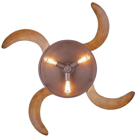 Ventilator LED de tavan CLASSIC FANAWAY 212925 3xE27/4W/230V maro + telecomandă