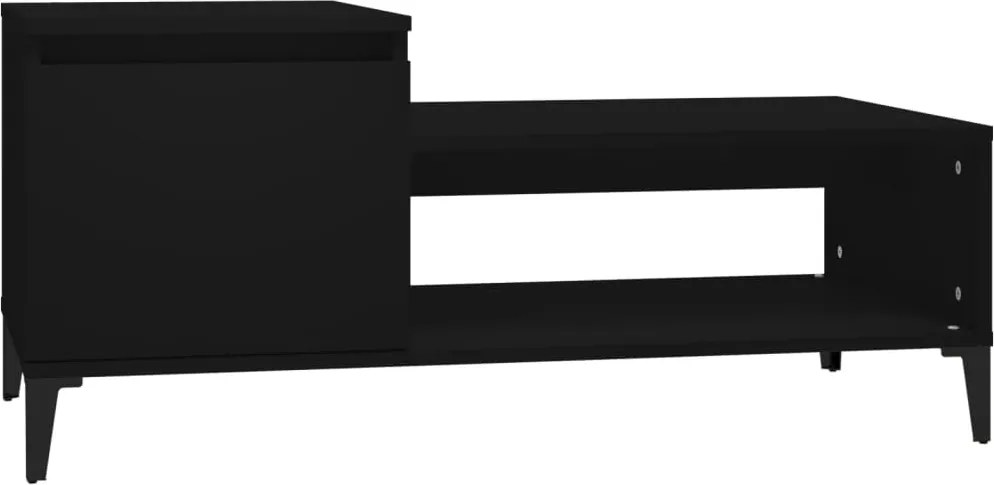 vidaXL Măsuță de cafea, negru, 100x50x45 cm, lemn prelucrat