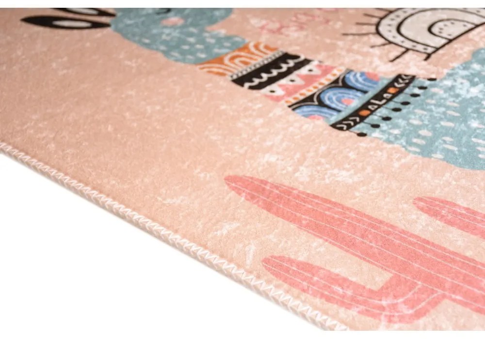 Covor pentru copii roz lavabil 80x120 cm Big Dreamer Camel – Vitaus