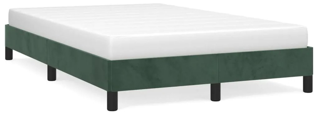 346967 vidaXL Cadru de pat, verde închis, 120x200 cm, catifea